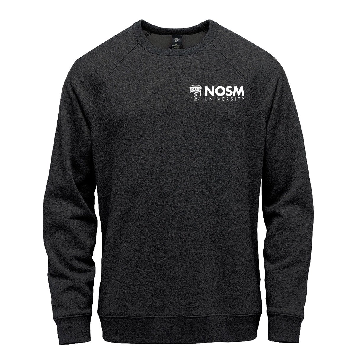 Sweater mockup with the English NOSM University logo
